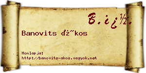 Banovits Ákos névjegykártya